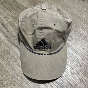 Adidas Baseball Cap‎ Men's One Size Beige Logo Embroidered Adjustable Straps Hat